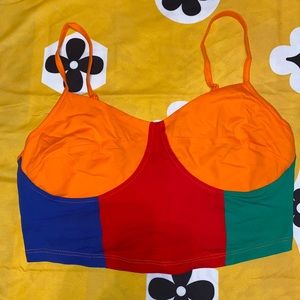 Multi color cropped tank